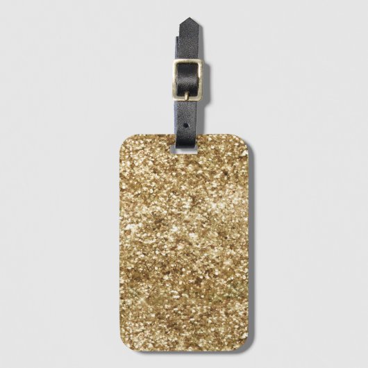 Gold Confetti Glitter Bagagelabel (Voorkant (verticaal))