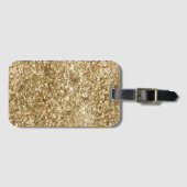 Gold Confetti Glitter Bagagelabel (Voorkant (horizontaal))