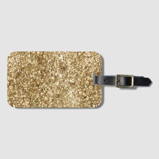 Gold Confetti Glitter Bagagelabel (Voorkant (horizontaal))