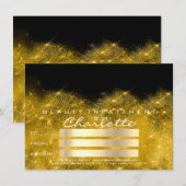 Gold Confetti Glitter Beaty Salon Certificate Gift (Voorkant / Achterkant)