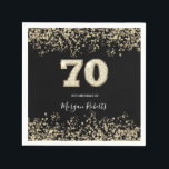 Gold Confetti Glitter Black 70th Birthday Party Servet<br><div class="desc">Gold Confetti Glitter Black 70th Birthday Party Napkin Zie passend collectie in Niche en Nest Store</div>