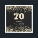 Gold Confetti Glitter Black 70th Birthday Party Servet<br><div class="desc">Gold Confetti Glitter Black 70th Birthday Party Napkin Zie passend collectie in Niche en Nest Store</div>