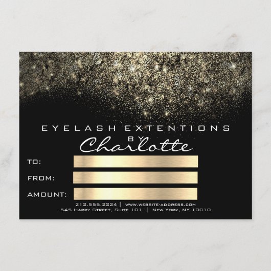 Gold Confetti Glitter Black White Certificate Gift (Voorkant)
