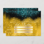 Gold Confetti Glitter Blauwgroen Salon Certificate (Voorkant / Achterkant)