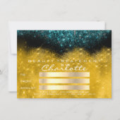 Gold Confetti Glitter Blauwgroen Salon Certificate (Voorkant)