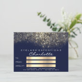 Gold Confetti Glitter Blue Navy Certificate Gift (Staand voorkant)