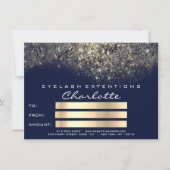 Gold Confetti Glitter Blue Navy Certificate Gift (Voorkant)