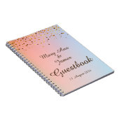 Gold Confetti Glitter Faux Folie Gele Gest Notitieboek (Rechterzijde)