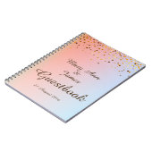 Gold Confetti Glitter Faux Folie Gele Gest Notitieboek (Linkerzijde)