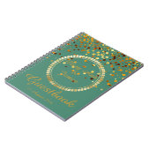Gold Confetti Glitter Faux Folie Groene gastlaptop Notitieboek (Linkerzijde)
