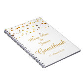 Gold Confetti Glitter Faux Folie White Guest Notitieboek (Rechterzijde)