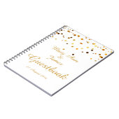 Gold Confetti Glitter Faux Folie White Guest Notitieboek (Linkerzijde)