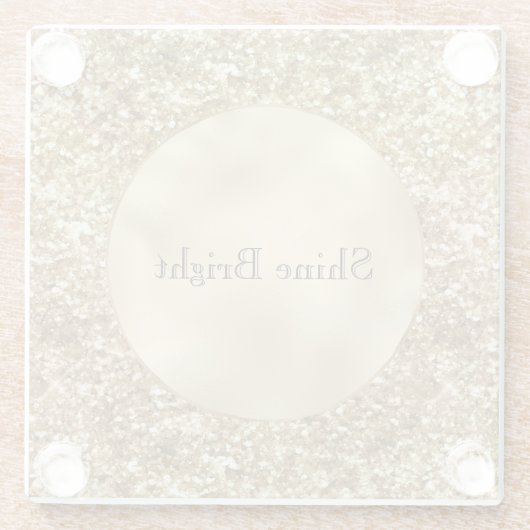 Gold Confetti Glitter Glazen Onderzetter (Achterkant)