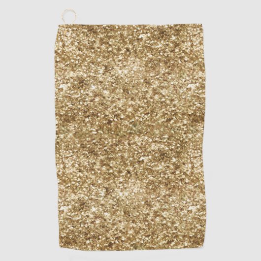 Gold Confetti Glitter Golfhanddoek (Voorkant)