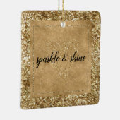 Gold Confetti Glitter Heart Keramisch Ornament (Rechts)