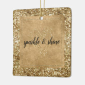 Gold Confetti Glitter Heart Keramisch Ornament (Links)