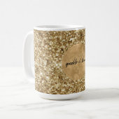 Gold Confetti Glitter Heart Koffiemok (Voorkant links)