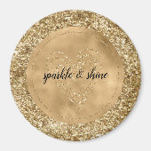 Gold Confetti Glitter Heart Magneet (Voorkant)