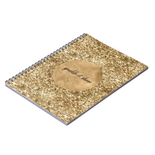 Gold Confetti Glitter Heart Notitieboek (Linkerzijde)
