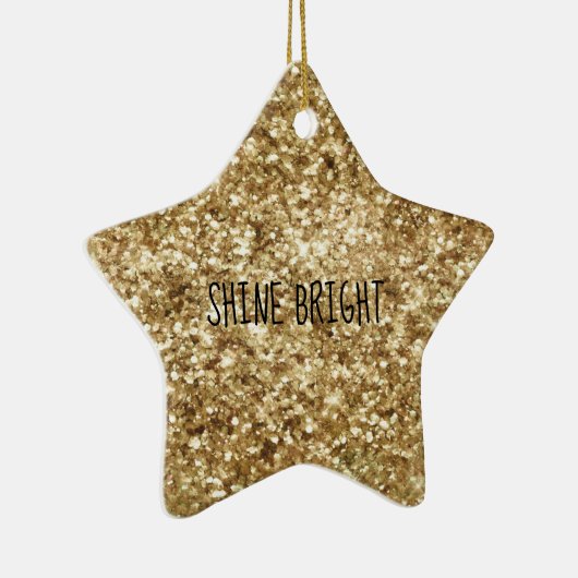 Gold Confetti Glitter Keramisch Ornament (Rechts)