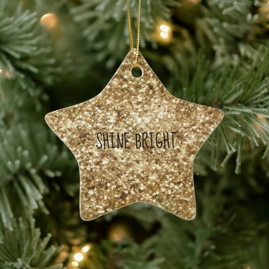 Gold Confetti Glitter Keramisch Ornament (Boom)
