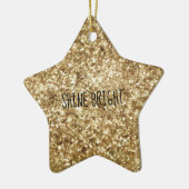 Gold Confetti Glitter Keramisch Ornament (Links)