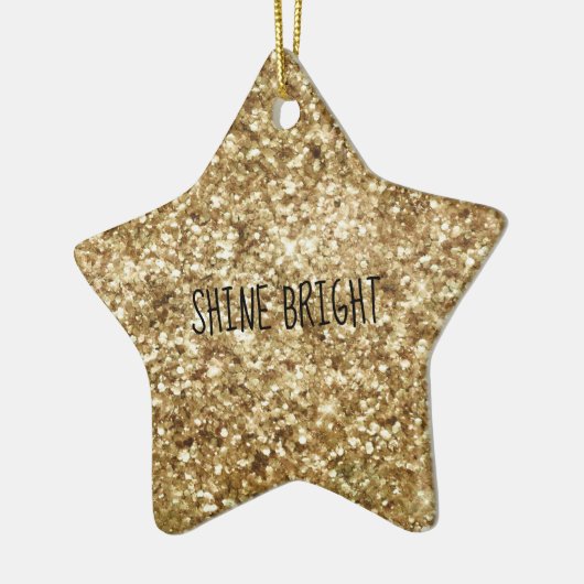 Gold Confetti Glitter Keramisch Ornament (Links)