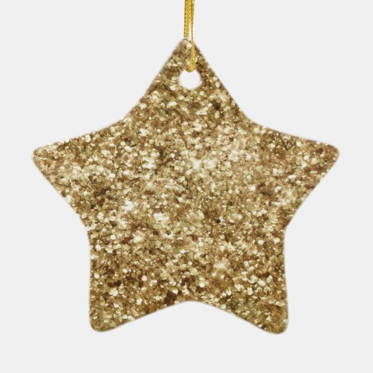 Gold Confetti Glitter Keramisch Ornament (Achterkant)