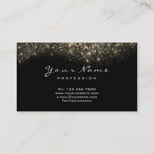 Gold Confetti Glitter Makeup Artist Lashes Visitekaartje (Achterkant)