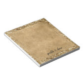 Gold Confetti Glitter Notitieblok (Schuin)