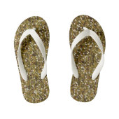 Gold Confetti Glitter Print Kinder Teenslippers (Voetbed)