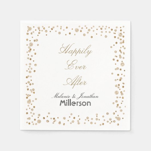 Gold Confetti Glitter Servetten (Voorkant)