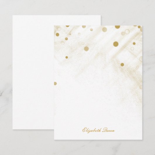 Gold Confetti Glitter Stippen Invitation Stationer Kaart (Voorkant / Achterkant)