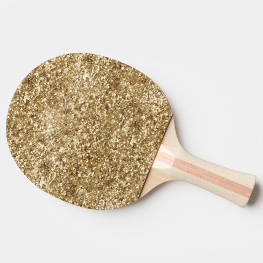 Gold Confetti Glitter Tafeltennisbatje (Zijkant)