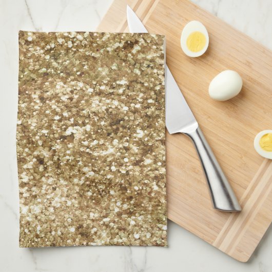Gold Confetti Glitter Theedoek (Quarter Fold)