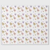 Gold Confetti Glitter Unicorn Cadeaupapier (Vlak)