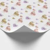 Gold Confetti Glitter Unicorn Cadeaupapier (Hoek)
