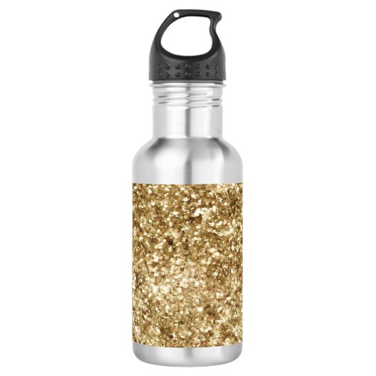 Gold Confetti Glitter Waterfles (Voorkant)