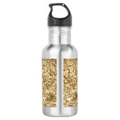 Gold Confetti Glitter Waterfles (Achterkant)