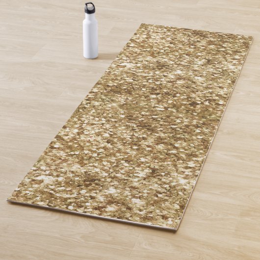 Gold Confetti Glitter Yogamat (In situ)