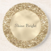 Gold Confetti Glitter Zandsteen Onderzetter (Voorkant)