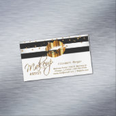 Gold Confetti & Gold Lips - Makeupartiest Magnetisch Visitekaartje (Voorbeeld)