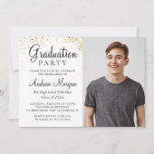 Gold confetti Gradus Afstuderen Foto Kaart (Voorkant)