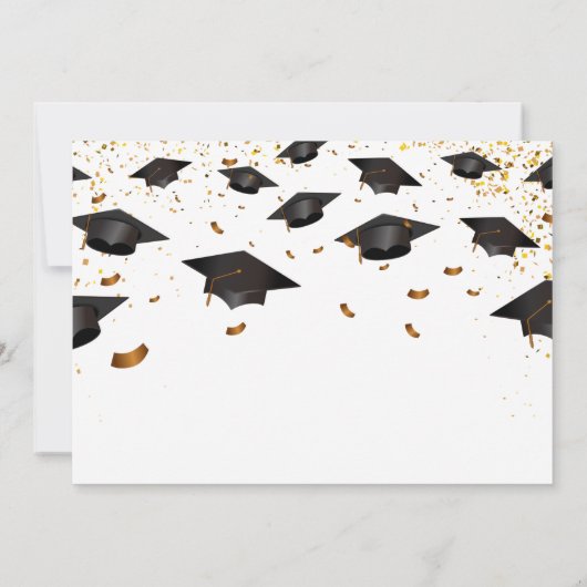Gold confetti Gradus Afstuderen Foto Kaart (Achterkant)
