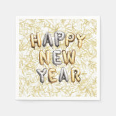Gold Confetti Grey Happy New Year Servet (Voorkant)