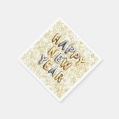 Gold Confetti Grey Happy New Year Servet (Hoek)
