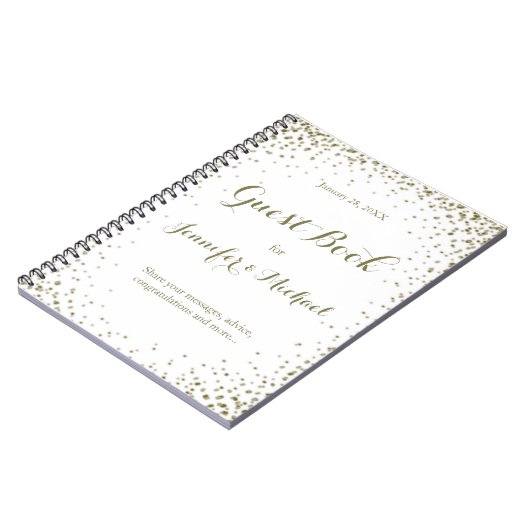 Gold Confetti Guest Book Notitieboek (Linkerzijde)