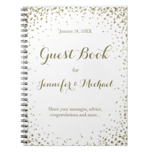 Gold Confetti Guest Book Notitieboek