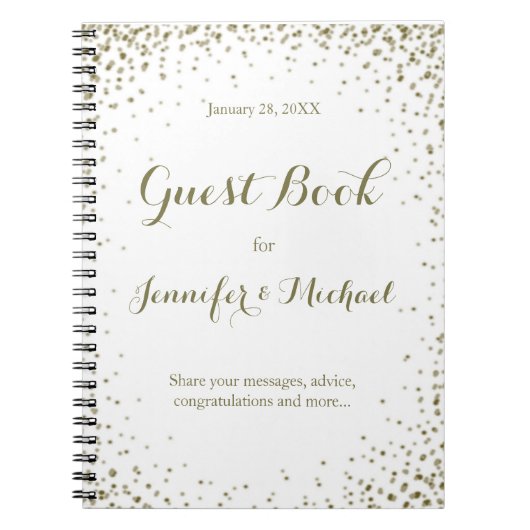 Gold Confetti Guest Book Notitieboek (Voorkant)