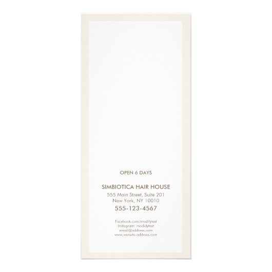 Gold Confetti Hair Spray Hair Salon Service Menu (Achterkant)